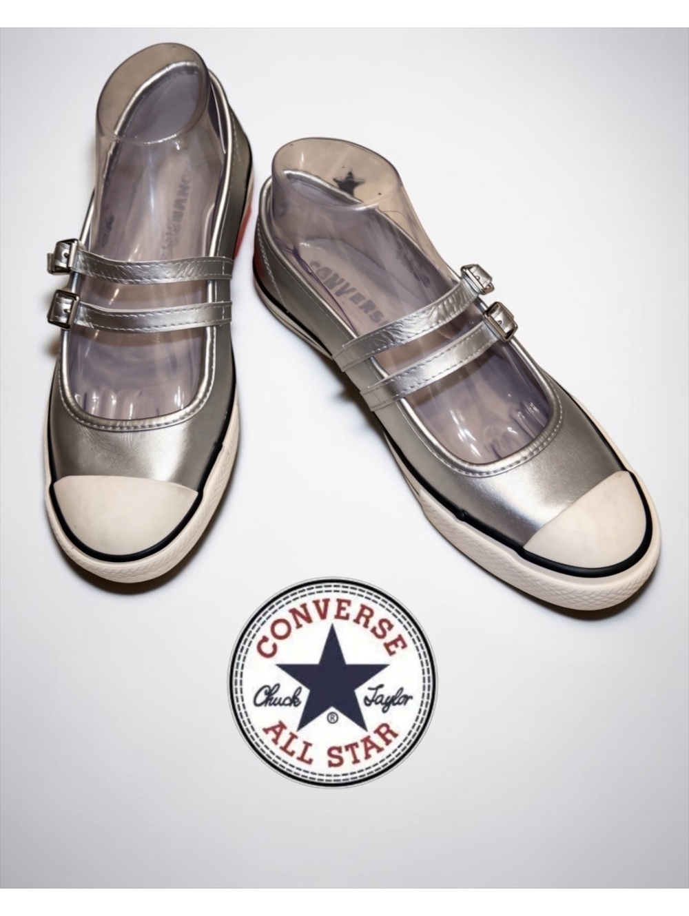 Converse All Star Dainty Mary Jane Silver NWOB 7.5